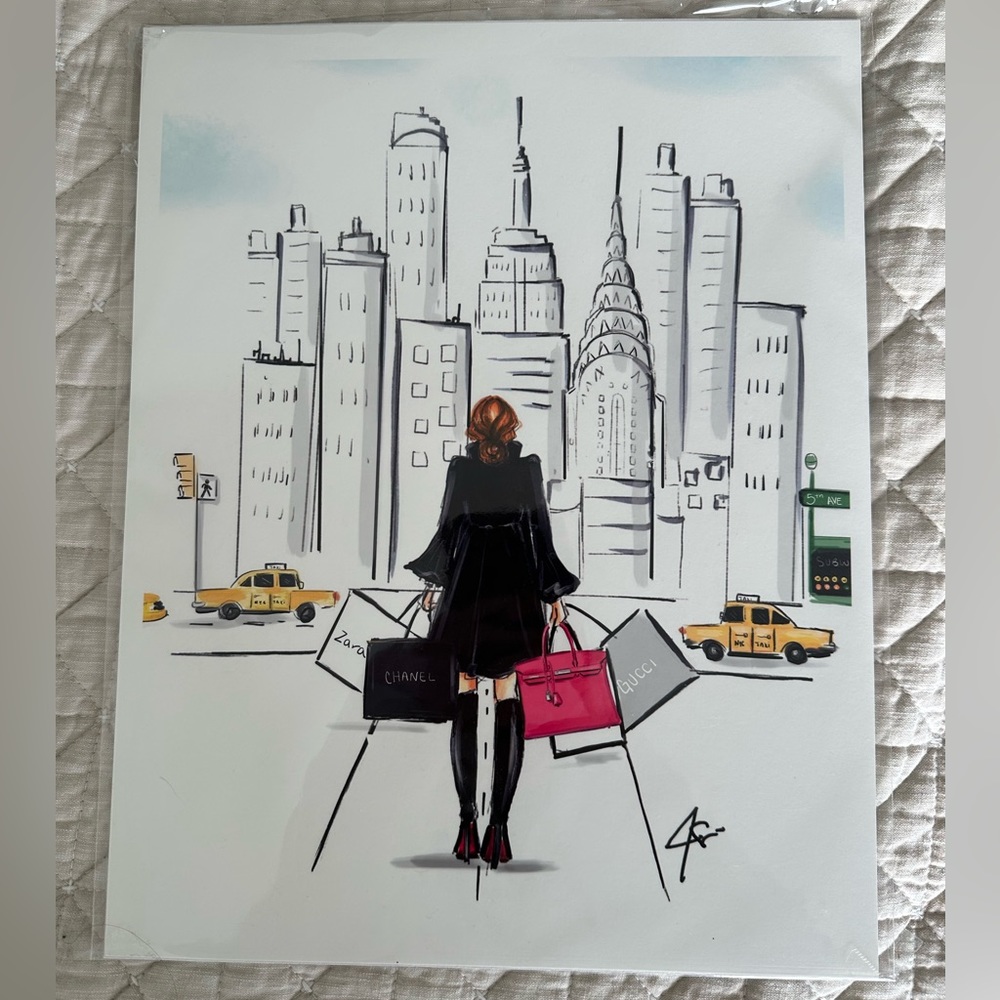Melsy Fifth Ave Fashion Illustration Print. 11x14. - Picture 2 of 4